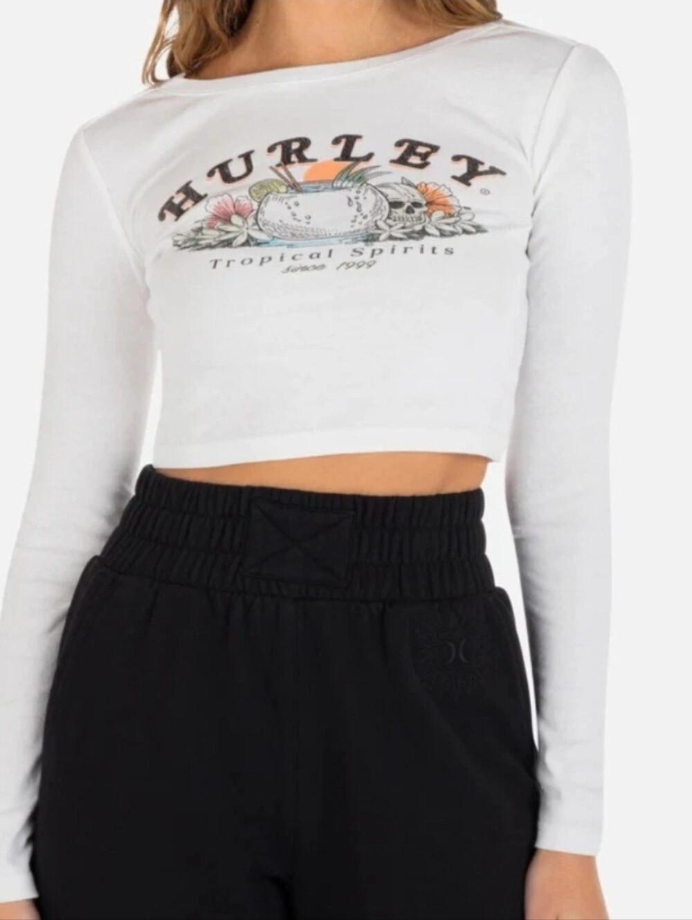 Hurley Women's Tropical Spirits Long Sleeve Graphic Logo